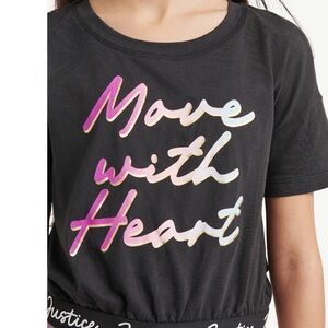 Justice Girls Dance and Gymnastics Crop Graphic Tee